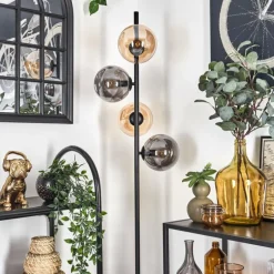 Lampadaire - Verre 15 cm Gastor Ambre, Fumé, 4 lumières