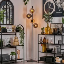 Lampadaire - Verre 15 cm Gastor Ambre, Fumé, 4 lumières