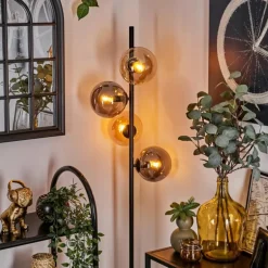 Lampadaire - Verre 15 cm Gastor Ambre, Fumé, 4 lumières