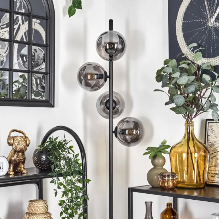 Lampadaire - Verre 15 cm Gastor Fumé, 4 lumières