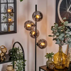 Lampadaire - Verre 15 cm Gastor Fumé, 4 lumières