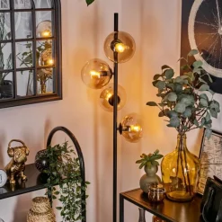 Lampadaire - Verre 15 cm Gastor Ambre, Clair, 4 lumières