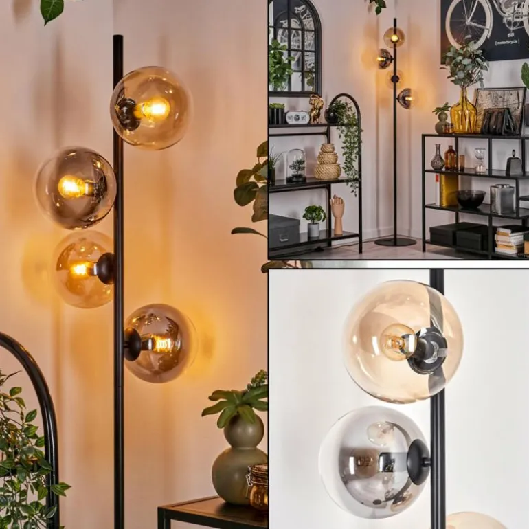 Lampadaire - Verre 15 cm Gastor Ambre, Clair, Fumé, 4 lumières