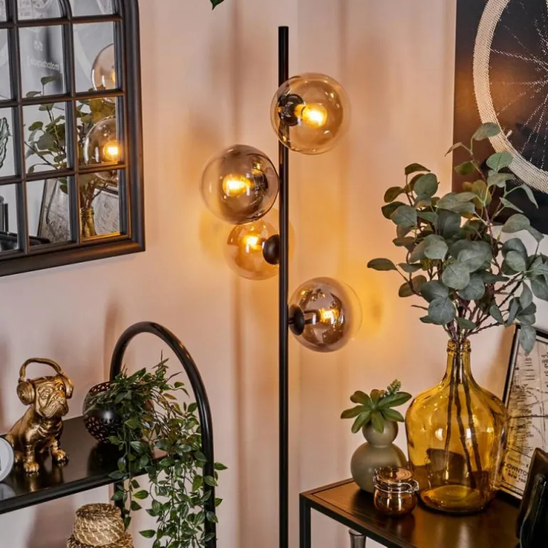 Lampadaire - Verre 15 cm Gastor Ambre, Clair, Fumé, 4 lumières