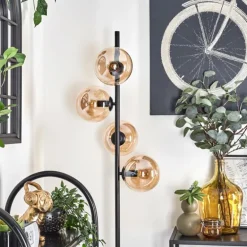 Lampadaire - Verre 15 cm Gastor Ambre, 4 lumières