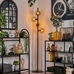 Lampadaire - Verre 15 cm Gastor Ambre, 4 lumières