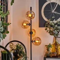 Lampadaire - Verre 15 cm Gastor Ambre, 4 lumières