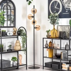 Lampadaire - Verre 15 cm Gastor Ambre, 4 lumières