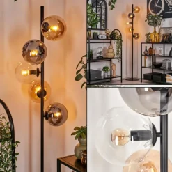 Lampadaire - Verre 15 cm Gastor Ambre, Clair, Fumé, 5 lumières
