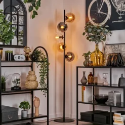 Lampadaire - Verre 15 cm Gastor Ambre, Clair, Fumé, 5 lumières