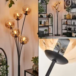 Lampadaire - Verre 15 cm Gastor Ambre, Clair, 5 lumières