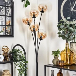 Lampadaire - Verre 15 cm Gastor Ambre, Clair, 5 lumières
