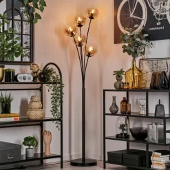 Lampadaire - Verre 15 cm Gastor Ambre, Clair, 5 lumières