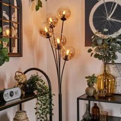 Lampadaire - Verre 15 cm Gastor Ambre, Clair, 5 lumières