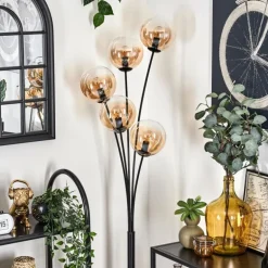 Lampadaire - Verre 15 cm Gastor Ambre, Clair, 5 lumières