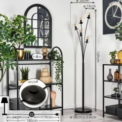 Lampadaire - Verre 15 cm Gastor Clair, 5 lumières
