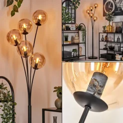 Lampadaire - Verre 15 cm Gastor Ambre, 5 lumières