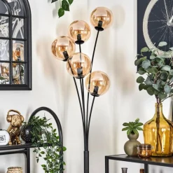 Lampadaire - Verre 15 cm Gastor Ambre, 5 lumières