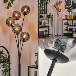 Lampadaire - Verre 15 cm Gastor Fumé, 5 lumières
