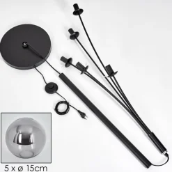Lampadaire - Verre 15 cm Gastor Fumé, 5 lumières