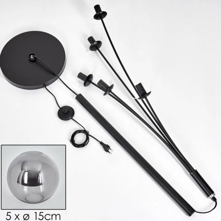 Lampadaire - Verre 15 cm Gastor Fumé, 5 lumières