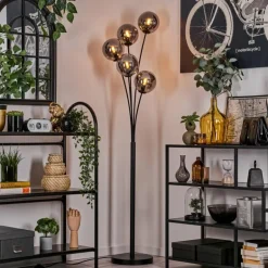Lampadaire - Verre 15 cm Gastor Fumé, 5 lumières