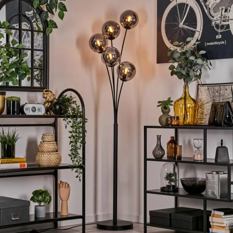 Lampadaire - Verre 15 cm Gastor Fumé, 5 lumières