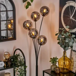 Lampadaire - Verre 15 cm Gastor Fumé, 5 lumières