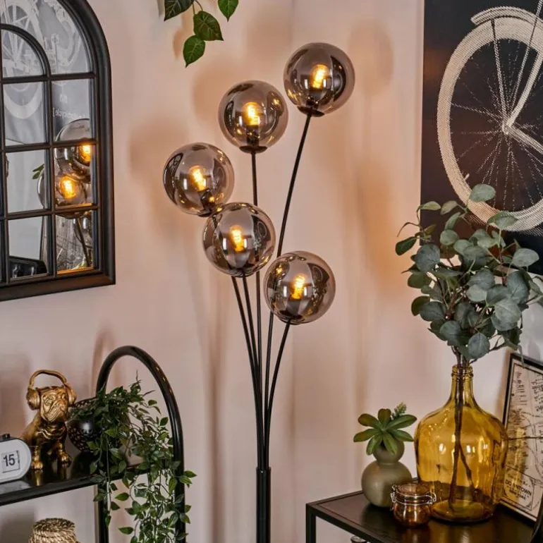 Lampadaire - Verre 15 cm Gastor Fumé, 5 lumières