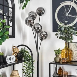 Lampadaire - Verre 15 cm Gastor Fumé, 5 lumières