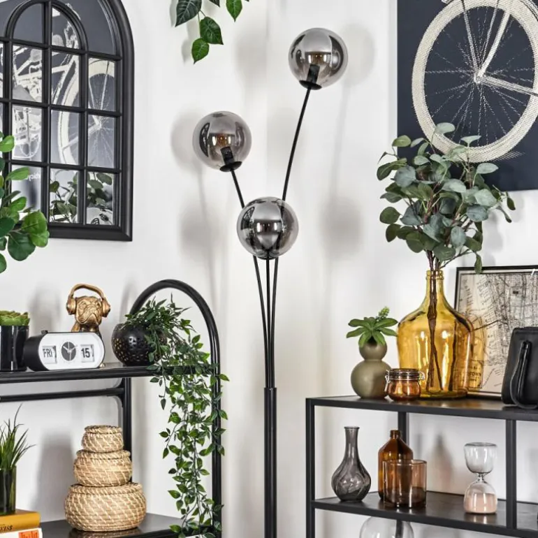 Lampadaire - Verre 15 cm Gastor Fumé, 3 lumières