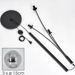 Lampadaire - Verre 15 cm Gastor Fumé, 3 lumières