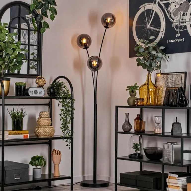 Lampadaire - Verre 15 cm Gastor Fumé, 3 lumières
