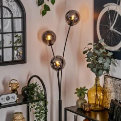 Lampadaire - Verre 15 cm Gastor Fumé, 3 lumières