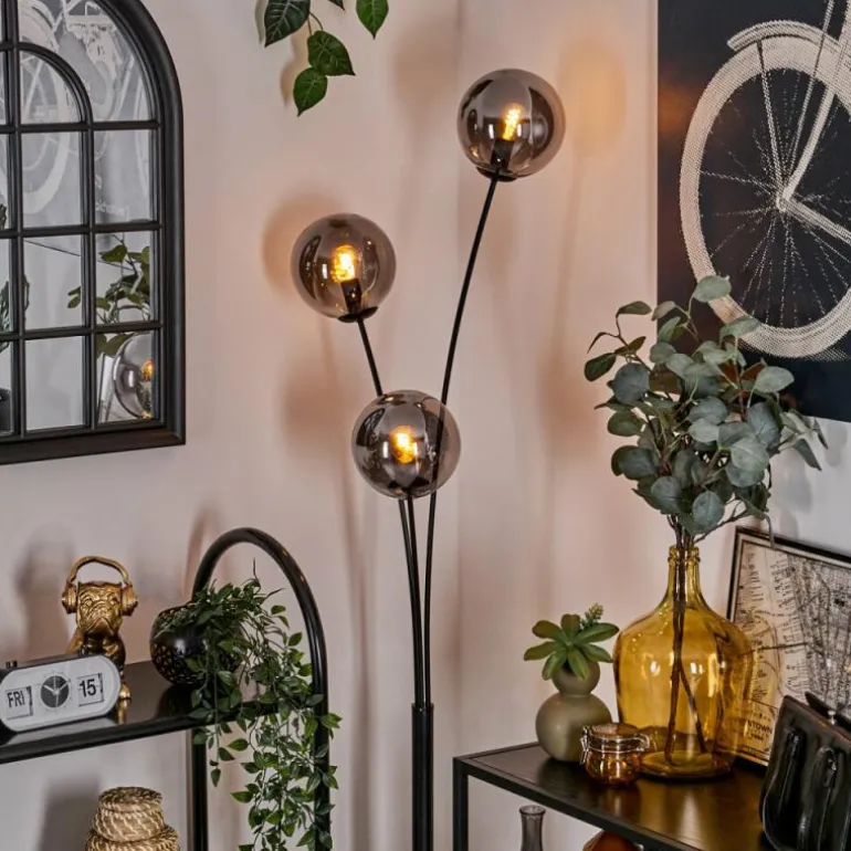 Lampadaire - Verre 15 cm Gastor Fumé, 3 lumières