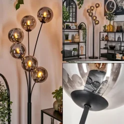 Lampadaire - Verre 15 cm Gastor Fumé, 6 lumières