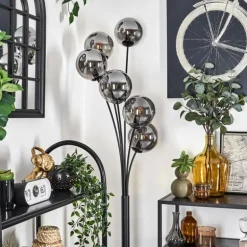 Lampadaire - Verre 15 cm Gastor Fumé, 6 lumières