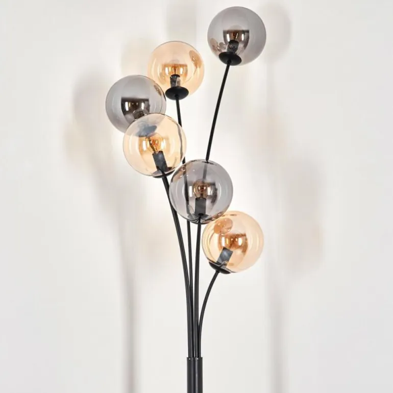 Lampadaire - Verre 15 cm Gastor Ambre, Fumé, 6 lumières