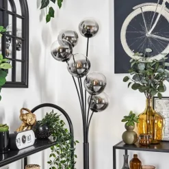 Lampadaire - Verre 15 cm Gastor Clair, Fumé, 6 lumières