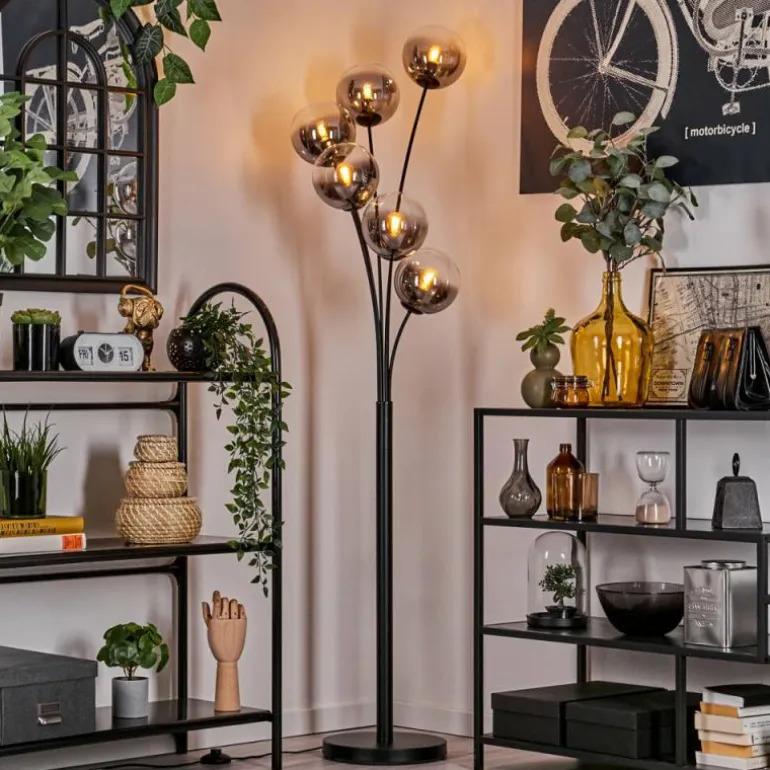 Lampadaire - Verre 15 cm Gastor Clair, Fumé, 6 lumières