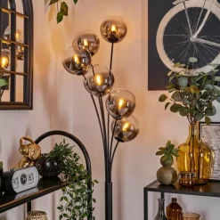 Lampadaire - Verre 15 cm Gastor Clair, Fumé, 6 lumières