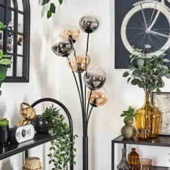 Lampadaire - Verre 15 cm Gastor Ambre, Clair, Fumé, 6 lumières