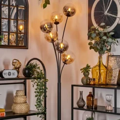 Lampadaire - Verre 15 cm Gastor Ambre, Clair, Fumé, 6 lumières