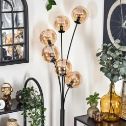 Lampadaire - Verre 15 cm Gastor Ambre, 6 lumières