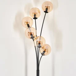 Lampadaire - Verre 15 cm Gastor Ambre, 6 lumières