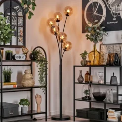 Lampadaire - Verre 15 cm Gastor Ambre, 6 lumières