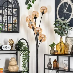 Lampadaire - Verre 15 cm Gastor Ambre, 6 lumières