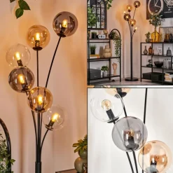 Lampadaire - Verre 15 cm Gastor Ambre, Clair, Fumé, 6 lumières