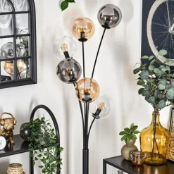 Lampadaire - Verre 15 cm Gastor Ambre, Clair, Fumé, 6 lumières