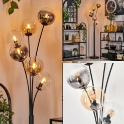Lampadaire - Verre 15 cm Gastor Ambre, Clair, Fumé, 6 lumières